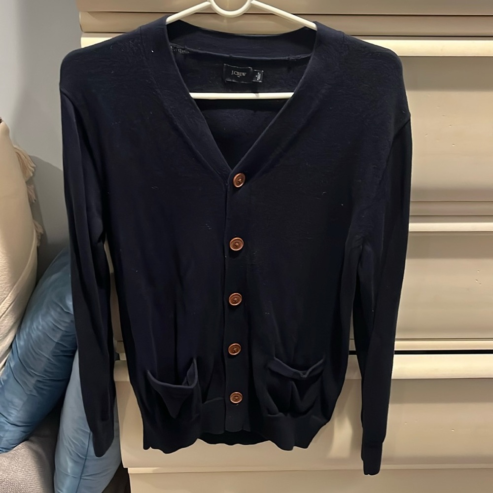 J.Crew Navy V Neck Button Up Cardigan